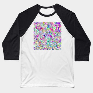 Shiny Colorful Iridescent Marble Pattern Baseball T-Shirt